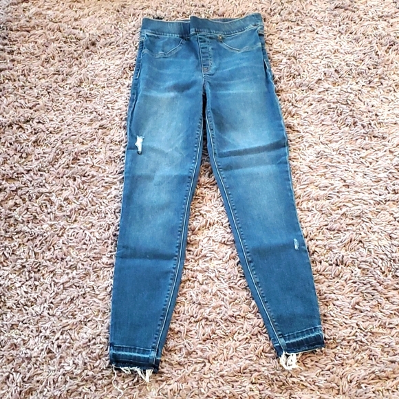Spanx distressed medium wash skinny jeans - Picture 4 of 8
